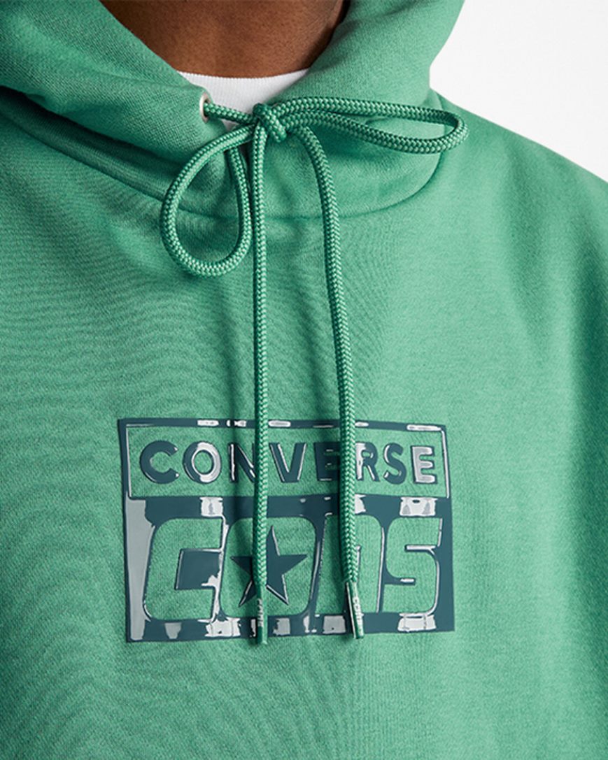 Men's Converse CONS Fleece Pullover Hoodie Green | AU 35EC6Y